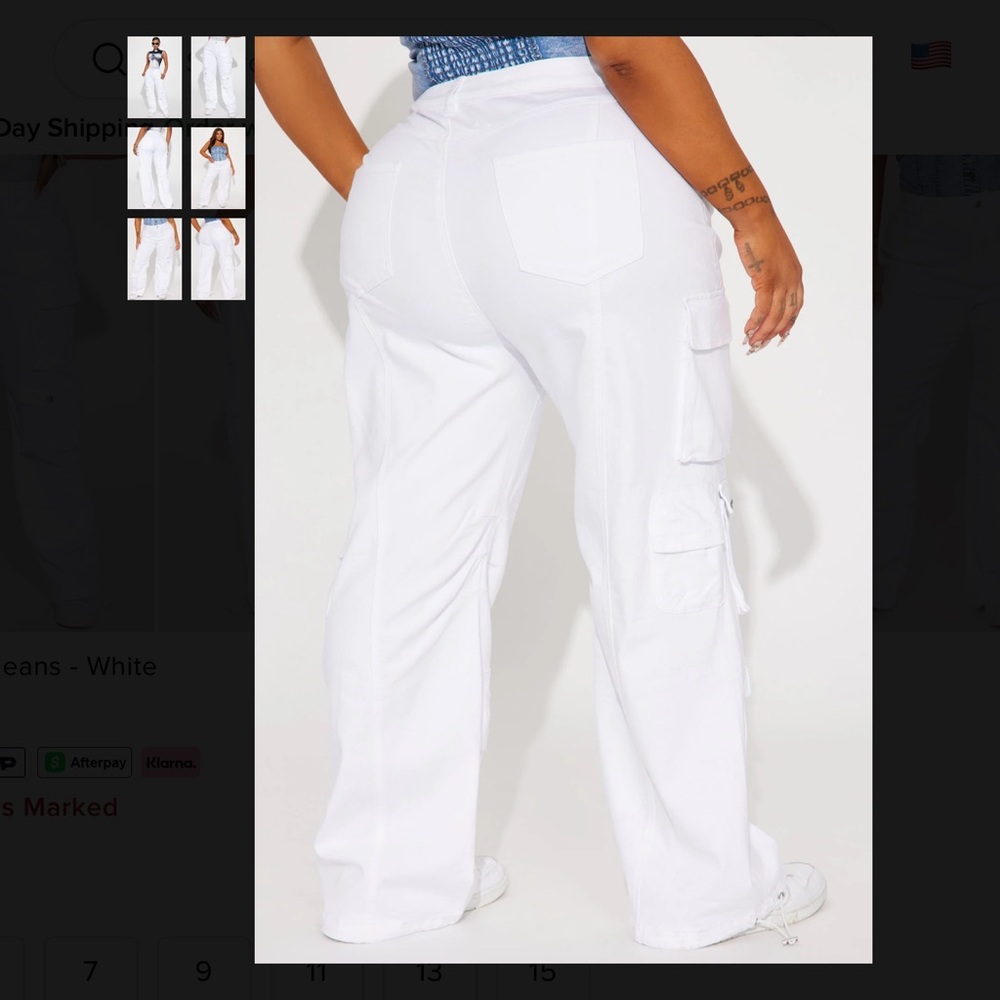 Women's White Cargo Pants
